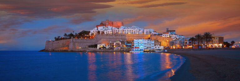 Playa Norte en Peñíscola al atardecer